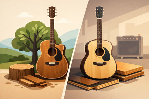 Massivt trä eller laminat för din gitarr?